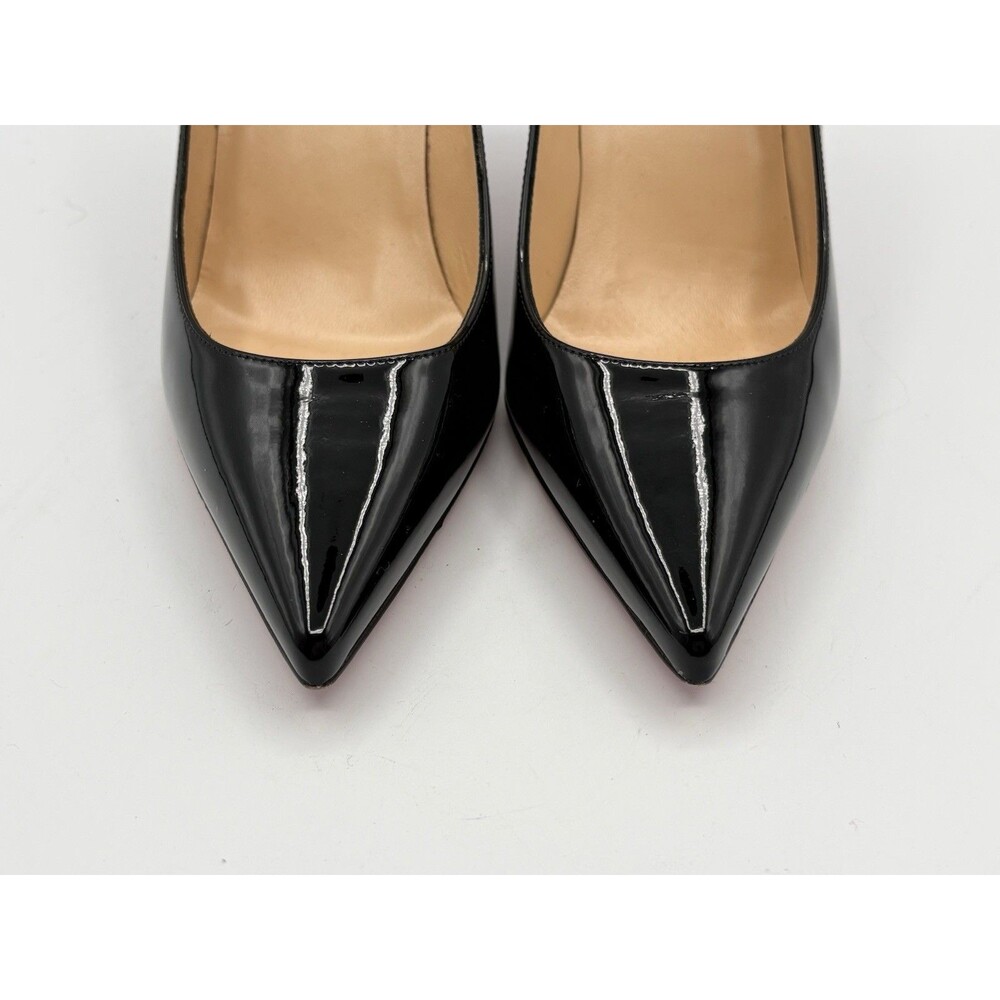 Christian Louboutin Kate 85mm Black Patent Leather Stiletto Heels Sz EU 37 - Picture 6 of 12
